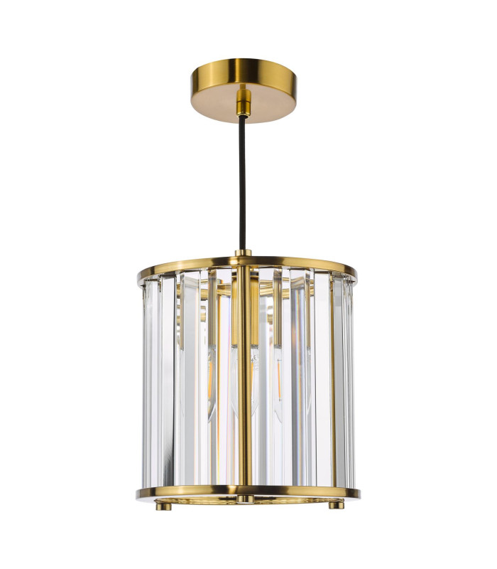 Kiran Ceiling Pendant Natural Brass and Crystal-2