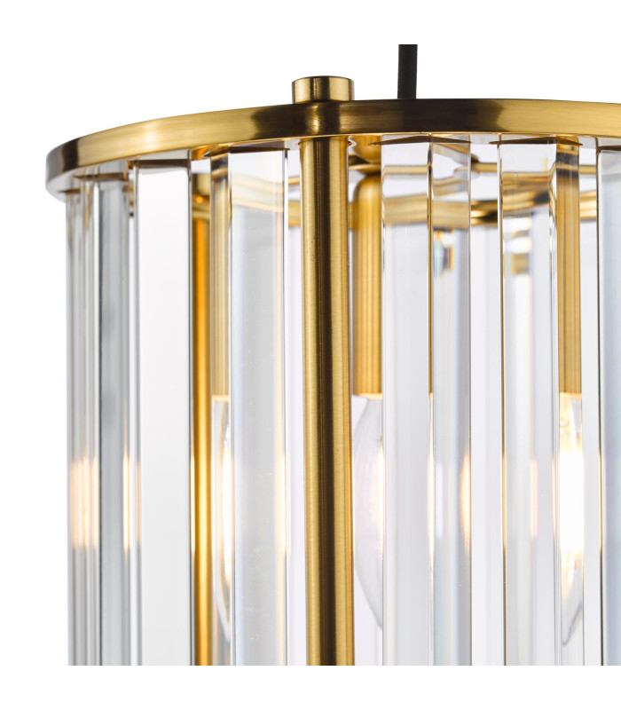 Kiran Ceiling Pendant Natural Brass and Crystal-3