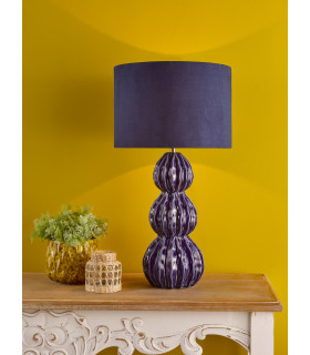 Lorelai Ceramic Table Lamp Blue With Shade-2