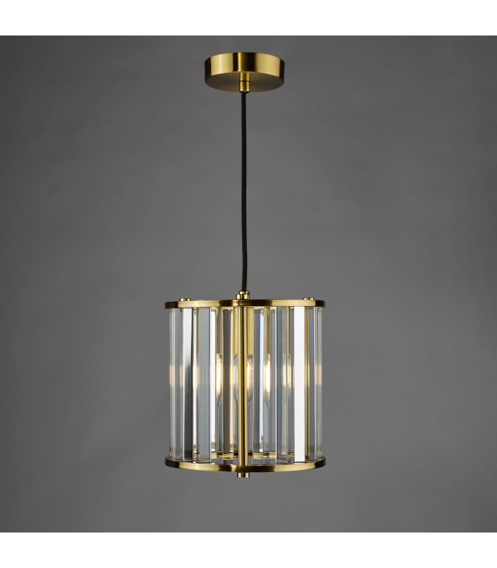 Kiran Ceiling Pendant Natural Brass and Crystal-4