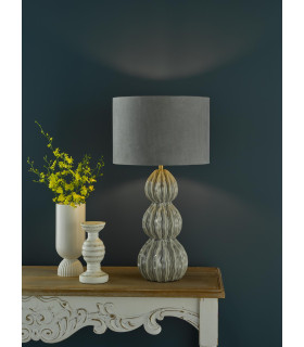Lorelai Ceramic Table Lamp Grey With Shade-2