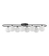 Luana 8 Light Semi-Flush Matt Black and Opal Glass-5