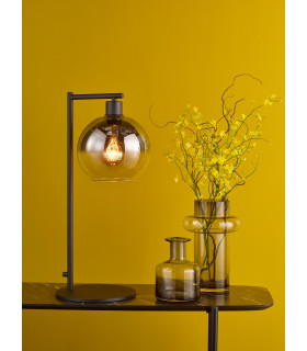 Lycia Table Lamp Matt Black and Smoked Ombre Glass-2