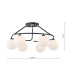 Luana 6 Light Semi-Flush Matt Black and Opal Glass-4