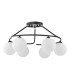 Luana 6 Light Semi-Flush Matt Black and Opal Glass-5