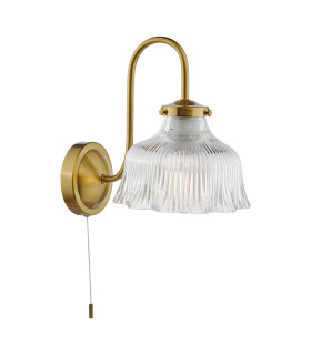 Maude Wall Light Natural Brass and Ribbed Glass-1