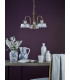 Maude 3 Light Armed Ceiling Pendant Natural Brass and Ribbed Glass-3