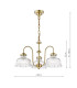 Maude 3 Light Armed Ceiling Pendant Natural Brass and Ribbed Glass-4