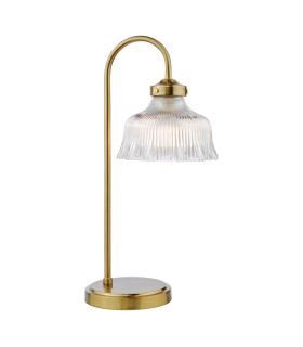 Maude Table Lamp Natural Brass and Ribbed Glass-1