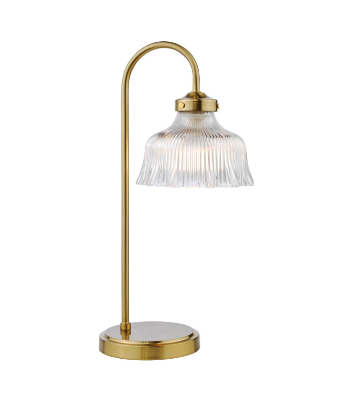 Maude Table Lamp Natural Brass and Ribbed Glass-1