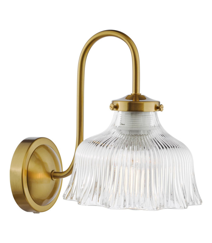 Maude Wall Light Natural Brass and Ribbed Glass-4