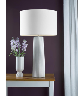 Myla Ceramic Table Lamp White With Shade-2