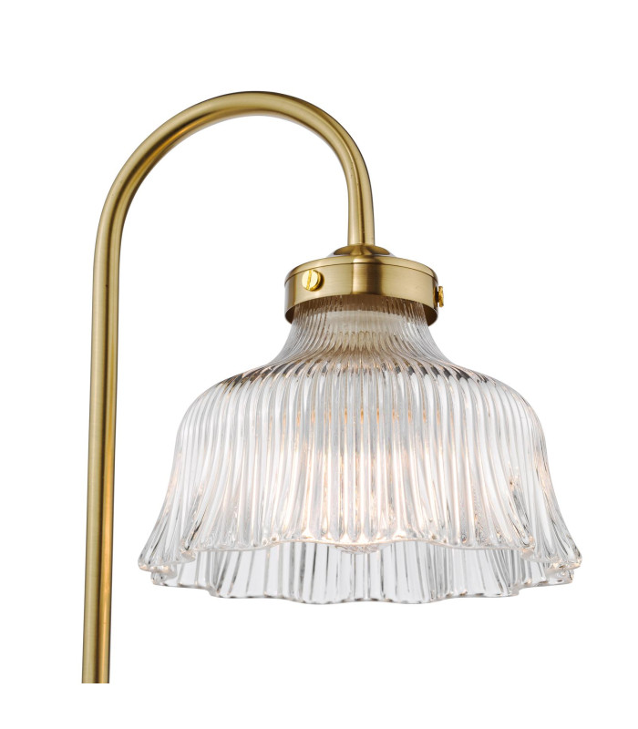 Maude Table Lamp Natural Brass and Ribbed Glass-6