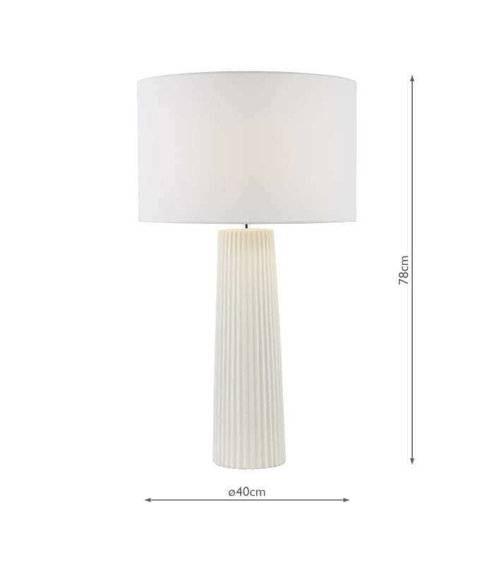 Myla Ceramic Table Lamp White With Shade-4