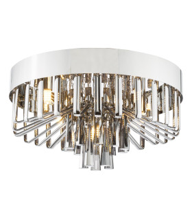 Olin 5 Light Flush Polished Chrome and Smoked Glass-1