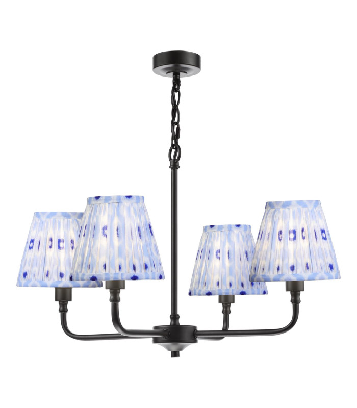 Padme 4 Light Ceiling Pendant Matt Black With Shade-1
