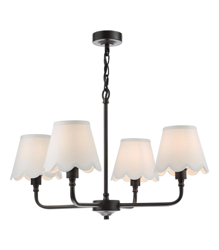 Padme 4 Light Ceiling Pendant Matt Black With Shade-1