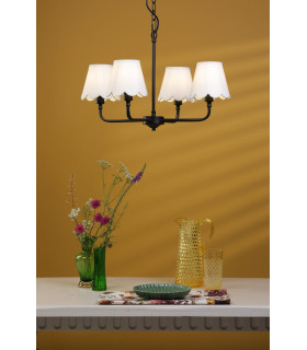 Padme 4 Light Ceiling Pendant Matt Black With Shade-2