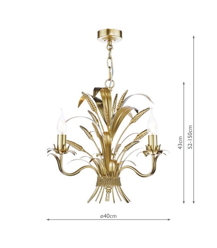 Phaedra 3 Light Ceiling Pendant Gold-6