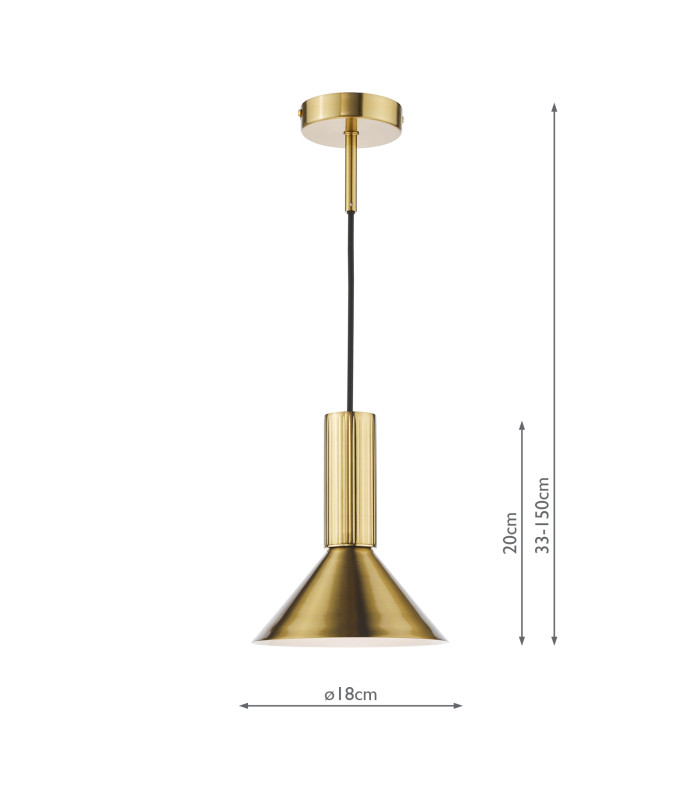 Ragnar Ceiling Pendant/Wall Light Natural Brass-6
