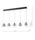 Ramona 5 Light Bar Ceiling Pendant Matt Black and Smoked Ombre Glass LED-4
