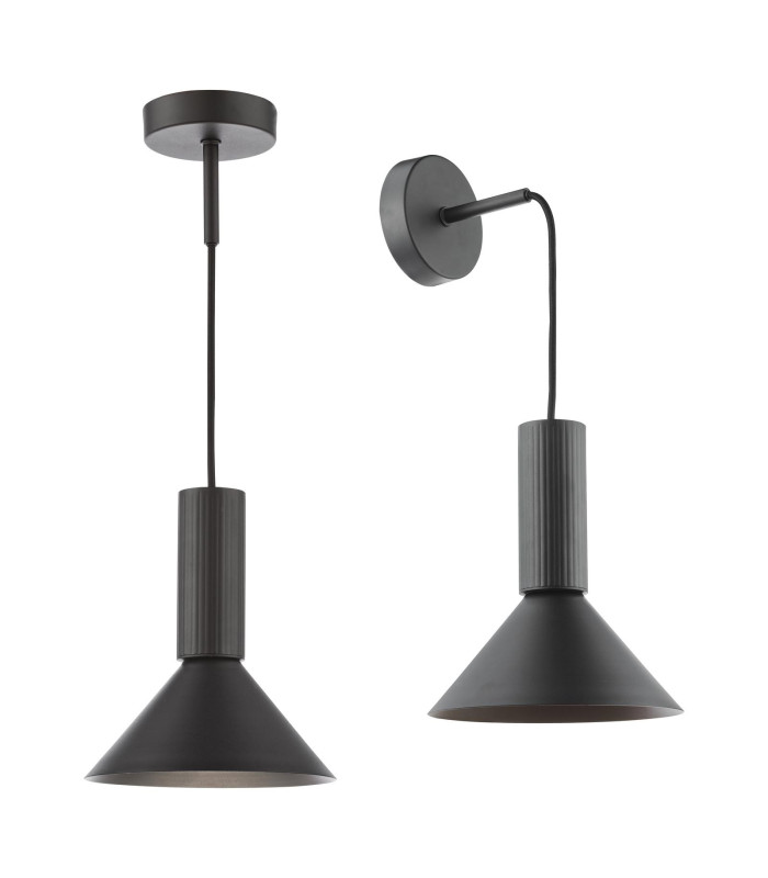 Ragnar Ceiling Pendant/Wall Light Satin Black-12