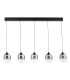 Ramona 5 Light Bar Ceiling Pendant Matt Black and Smoked Ombre Glass LED-6