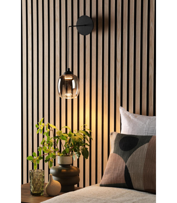Ramona Ceiling Pendant/Wall Light Matt Black Ombre Glass LED-2