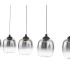 Ramona 5 Light Bar Ceiling Pendant Matt Black and Smoked Ombre Glass LED-8