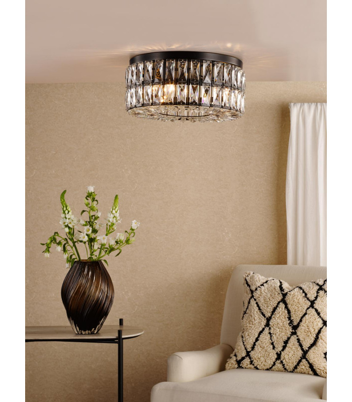 Relena 4 Light Flush Matt Black and Crystal-2