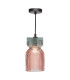 Rhubarb Ceiling Pendant Pink and Green Ribbed Glass-1