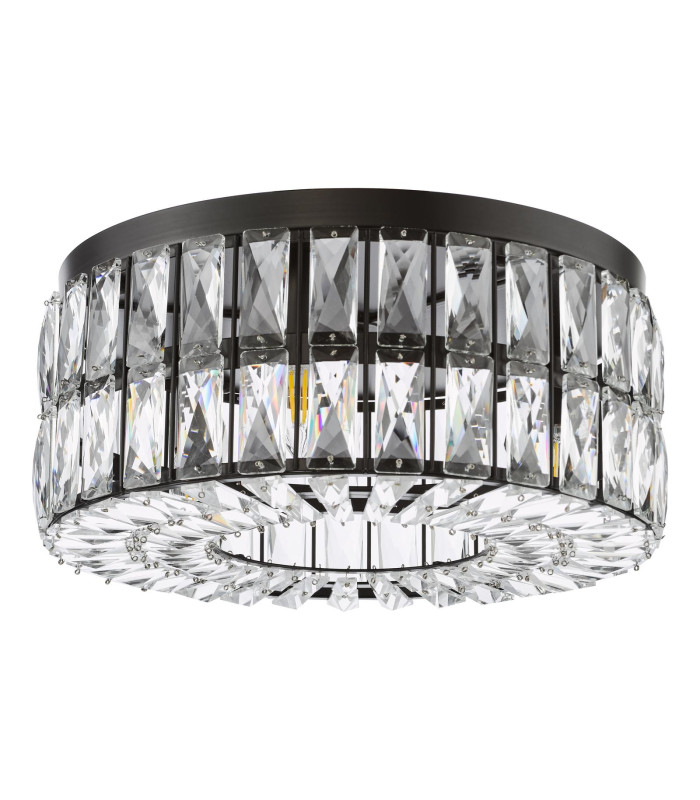 Relena 4 Light Flush Matt Black and Crystal-5