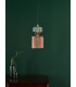 Rhubarb Ceiling Pendant Pink and Green Ribbed Glass-3