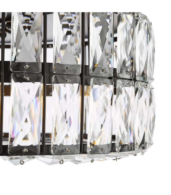 Relena 4 Light Flush Matt Black and Crystal-7