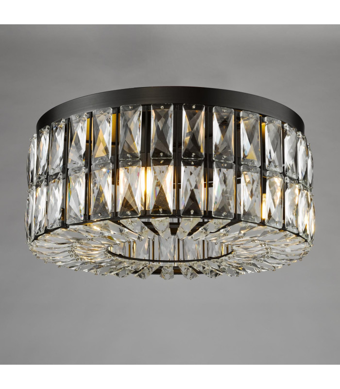 Relena 4 Light Flush Matt Black and Crystal-8