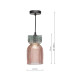 Rhubarb Ceiling Pendant Pink and Green Ribbed Glass-6