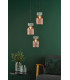 Rhubarb 3 Light Cluster Ceiling Pendant Pink and Green Ribbed Glass-2