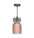 Rhubarb Ceiling Pendant Pink and Green Ribbed Glass-7