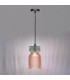 Rhubarb Ceiling Pendant Pink and Green Ribbed Glass-10