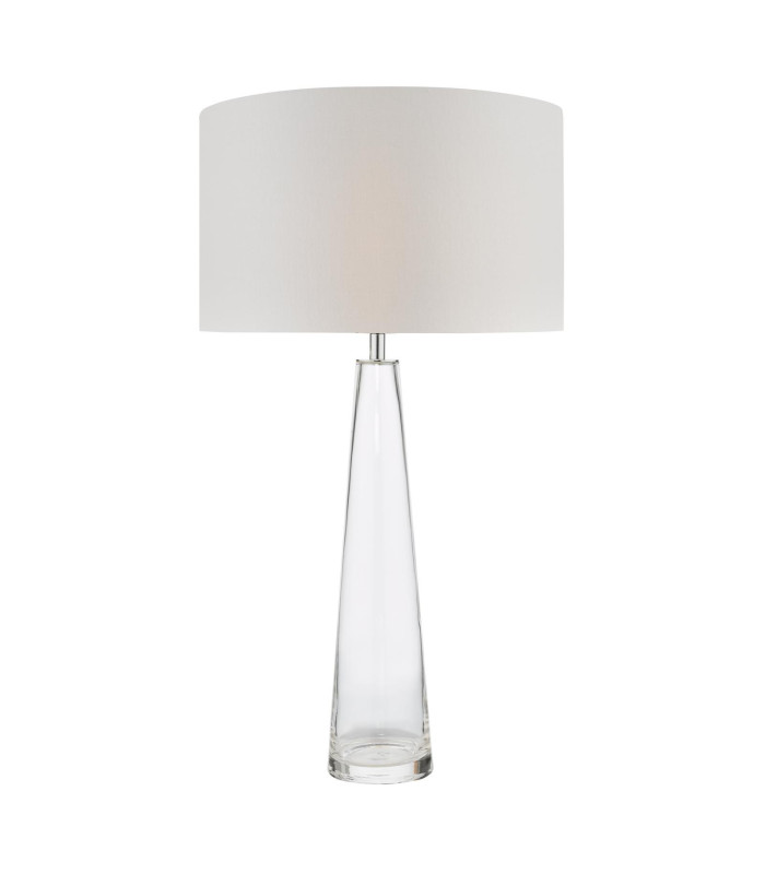 Samara Table Lamp Glass and Polished Chrome With Shade