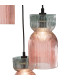 Rhubarb 3 Light Cluster Ceiling Pendant Pink and Green Ribbed Glass-8