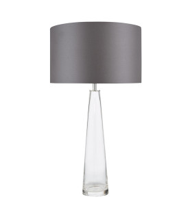 Samara Table Lamp Glass and Polished Chrome With Shade