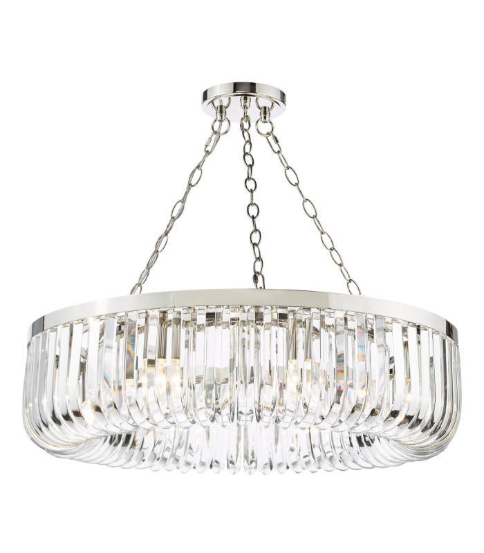 Sigourney 8 Light Ceiling Pendant Polished Nickel and Crystal-1