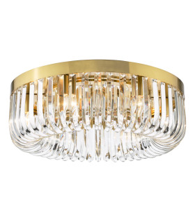 Sigourney 6 Light Flush Satin Gold and Crystal-1