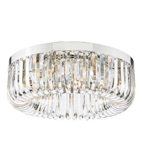 Sigourney 6 Light Flush Polished Nickel and Crystal-1