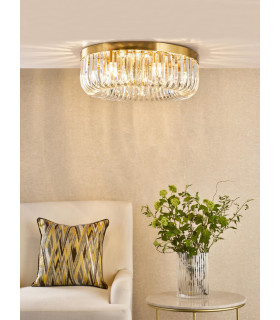 Sigourney 6 Light Flush Satin Gold and Crystal-2