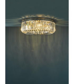 Sigourney 6 Light Flush Polished Nickel and Crystal-2