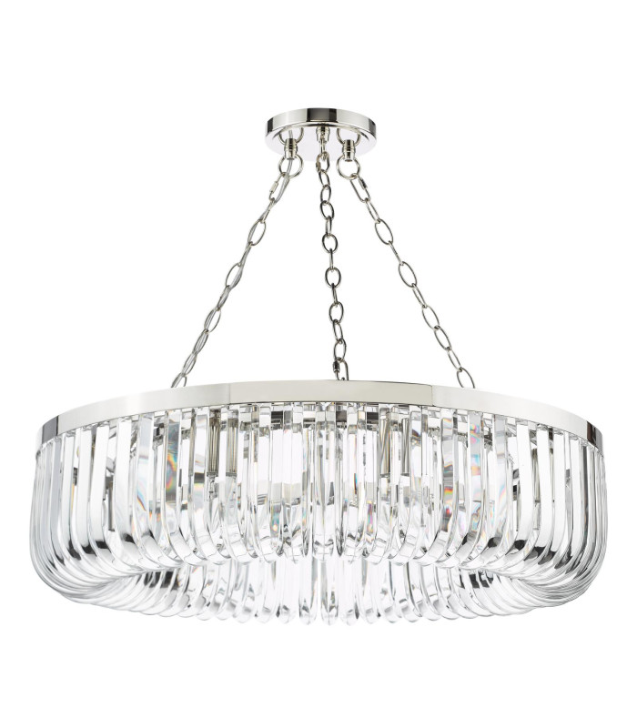 Sigourney 8 Light Ceiling Pendant Polished Nickel and Crystal-5