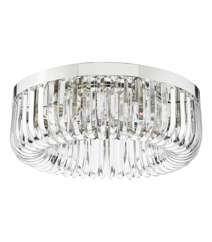 Sigourney 6 Light Flush Polished Nickel and Crystal-5