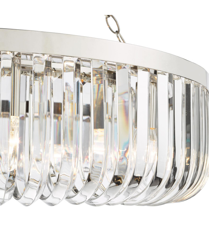 Sigourney 8 Light Ceiling Pendant Polished Nickel and Crystal-7